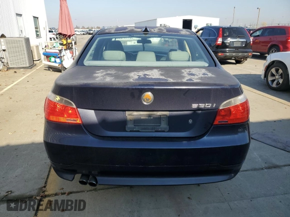 2006 BMW 5 Series 530i with VIN WBANE73566CM35956, listed as a Copart auction lot 82851184 with 131,646 mi miles and Salvage Title. Bid and sale history available at carsss.com. Image 6.