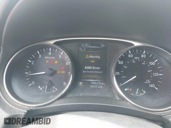 2016 Nissan Rogue SL with VIN 5N1AT2MV3GC762496, listed as a IAAI auction lot 41851987 with 90,623 mi miles and . Bid and sale history available at DreamBid. Image 7.