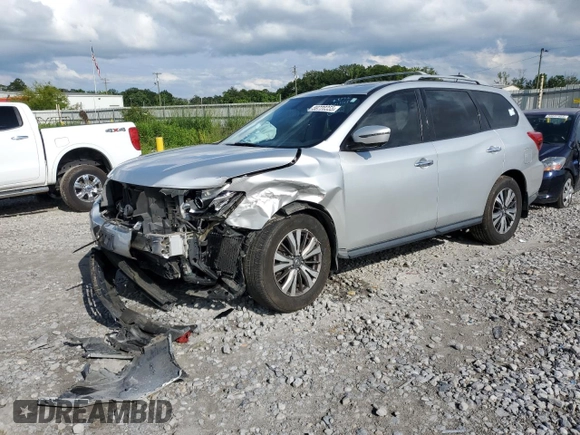 2017 Nissan Pathfinder SL with VIN 5N1DR2MNXHC675899, listed as a Copart auction lot 59728355 with 145,402 mi miles and Salvage title. Bid and sale history available at DreamBid. Image 1.