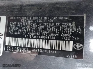 2010 Toyota Camry with VIN 4T1BF3EKXAU048288, listed as a IAAI auction lot 41937646 with 300,835 mi miles. Bid and sale history available at carsss.com. Image 9.