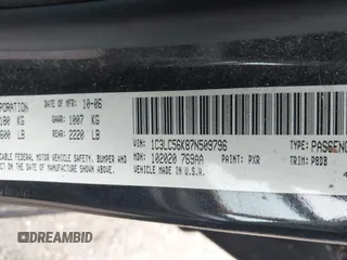 2007 Chrysler Sebring Touring with VIN 1C3LC56K87N509796, listed as a IAAI auction lot 42537900 with 146,542 mi miles and . Bid and sale history available at DreamBid. Image 9.