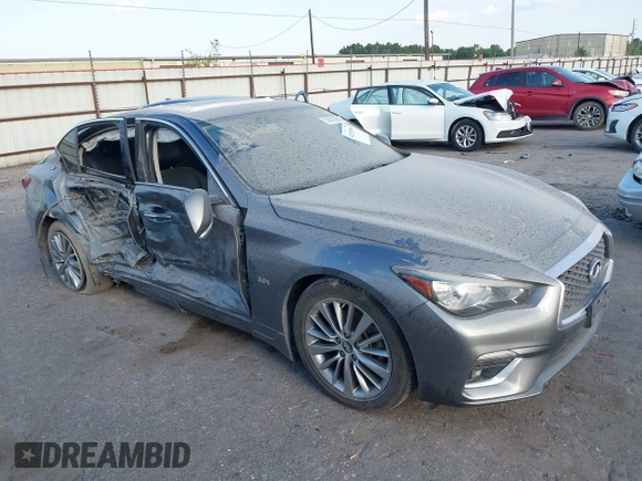 2018 Infiniti Q50 Luxe with VIN JN1EV7AP3JM358783, listed as a IAAI auction lot 42338894 with 100,895 mi miles and . Bid and sale history available at DreamBid. Image 1.