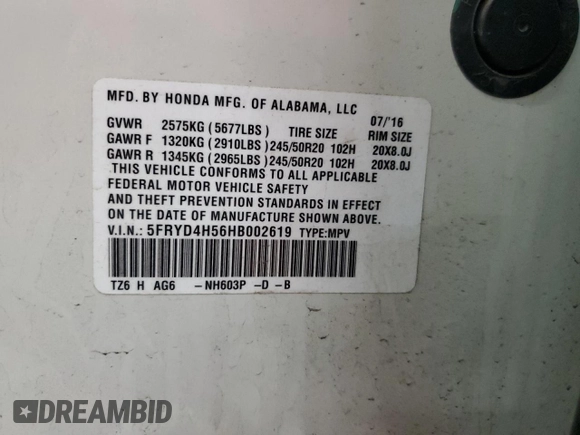 2017 Acura MDX Technology z VIN 5FRYD4H56HB002619, wystawiony jako Copart lot #55882745 z przebiegiem 155 153 mil mil oraz Szkoda całkowita • Salvage title. Historia ofert i sprzedaży dostępna na DreamBid. Obrazek 12.