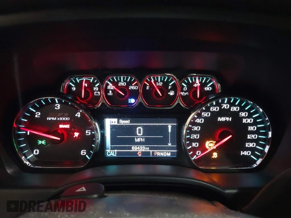 2016 Chevrolet Silverado 1500 LTZ with VIN 1GCVKSECXGZ153375, listed as a IAAI auction lot 39588079 with 69,433 mi miles. Bid and sale history available at carsss.com. Image 7.