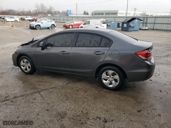 2013 Honda Civic Sdn LX with VIN 2HGFB2F53DH566417, listed as a Copart auction lot 49683075 with 102,428 mi miles and Salvage Title. Bid and sale history available at carsss.com. Image 2.