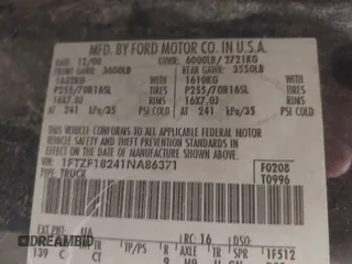 2001 Ford F-150 XL с VIN 1FTZF18241NA86371, выставлен на аукционе IAAI как лот 42621430 с пробегом Не указан миль и . История ставок и продаж доступна на DreamBid. Изображение 9.