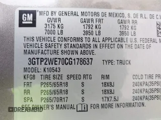 2012 GMC Sierra 1500 SLT with VIN 3GTP2WE70CG178637, listed as a IAAI auction lot 40844634 with 89,683 mi miles and . Bid and sale history available at DreamBid. Image 9.