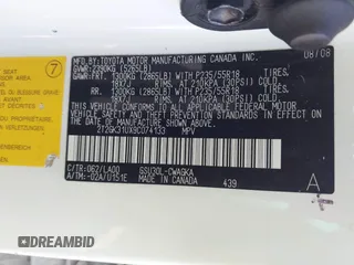 2009 Lexus RX 350 with VIN 2T2GK31UX9C074133, listed as a IAAI auction lot 41835031 with 310,272 mi miles and . Bid and sale history available at DreamBid. Image 9.