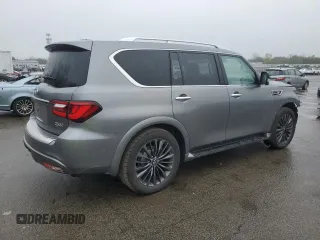 2021 Infiniti QX80 Luxe with VIN JN8AZ2AE3M9267803, listed as a Copart auction lot 55650725 with 55,544 mi miles and Salvage Title. Bid and sale history available at DreamBid. Image 3.