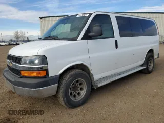 2013 Chevrolet Express Passenger 1LT z VIN 1GAZGYFG4D1140342, wystawiony jako Copart lot #75170404 z przebiegiem 201 580 mil mil oraz Czysty tytuł • Clean title. Historia ofert i sprzedaży dostępna na DreamBid. Obrazek 1.