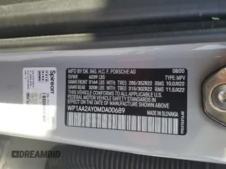 2021 Porsche Cayenne z VIN WP1AA2AY0MDA00689, wystawiony jako Copart lot #54452105 z przebiegiem 35 799 mil mil oraz Szkoda całkowita • Salvage title. Historia ofert i sprzedaży dostępna na DreamBid. Obrazek 14.
