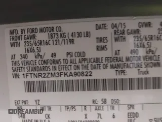 2015 Ford Transit с VIN 1FTNR2ZM3FKA90822, выставлен на аукционе IAAI как лот 42374269 с пробегом 145 279 миль миль и . История ставок и продаж доступна на DreamBid. Изображение 9.