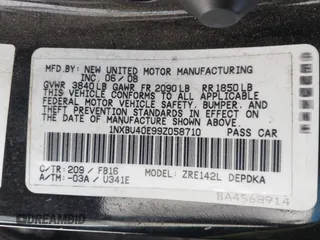 2009 Toyota Corolla with VIN 1NXBU40E99Z058710, listed as a IAAI auction lot 42073025 with 190,818 mi miles and . Bid and sale history available at DreamBid. Image 9.