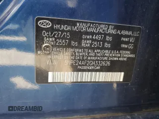 2016 Hyundai Sonata SE with VIN 5NPE24AF2GH332626, listed as a Copart auction lot 50292905 with 152,269 mi miles and Salvage Title. Bid and sale history available at carsss.com. Image 14.