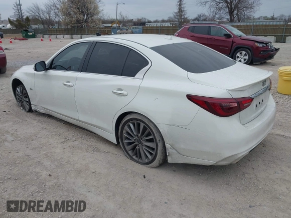 2019 Infiniti Q50 Luxe with VIN JN1EV7AP5KM512511, listed as a IAAI auction lot 42039355 with Not provided miles and . Bid and sale history available at DreamBid. Image 3.
