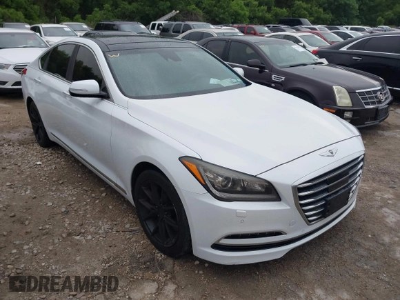 2015 Hyundai Genesis 3.8L with VIN KMHGN4JEXFU045316, listed as a IAAI auction lot 42111986 with 139,349 mi miles. Bid and sale history available at carsss.com. Image 1.