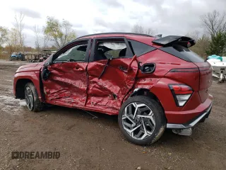 2024 Hyundai Kona N Line with VIN KM8HACA34RU118306, listed as a Copart auction lot 79687814 with 3,393 mi miles and Salvage Title. Bid and sale history available at DreamBid. Image 2.