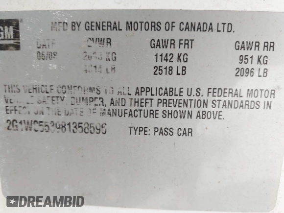 2008 Chevrolet Impala Police Police z VIN 2G1WS553981358596, wystawiony jako IAAI lot #42010918 z przebiegiem 160 543 mil mil oraz . Historia ofert i sprzedaży dostępna na DreamBid. Obrazek 9.