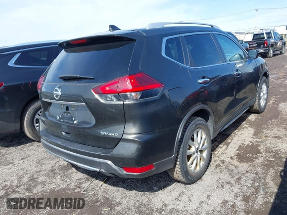 2017 Nissan Rogue SV with VIN KNMAT2MV1HP575899, listed as a IAAI auction lot 41807777 with 165,638 mi miles. Bid and sale history available at carsss.com. Image 4.