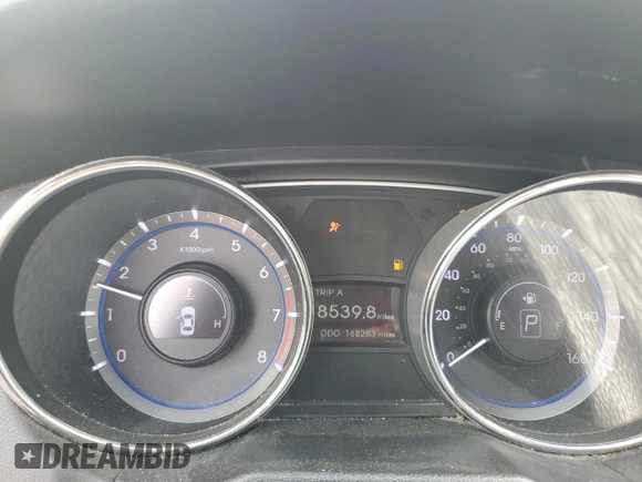 2011 Hyundai Sonata SE with VIN 5NPEC4AC1BH124653, listed as a Copart auction lot 51954955 with 168,283 mi miles and Salvage Title. Bid and sale history available at carsss.com. Image 9.