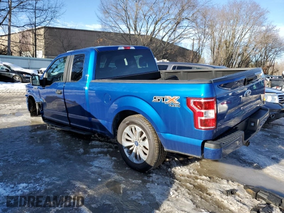 2018 Ford F-150 XL with VIN 1FTEX1EP1JFA25629, listed as a Copart auction lot 45557075 with 41,077 mi miles and Salvage Title. Bid and sale history available at carsss.com. Image 2.