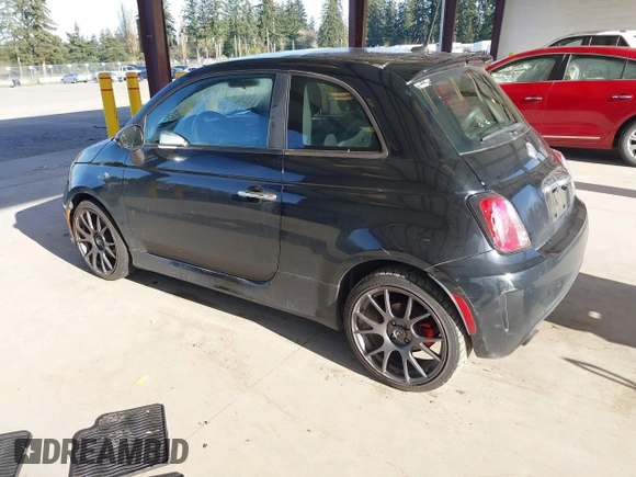 2015 FIAT 500 Turbo with VIN 3C3CFFHH2FT509287, listed as a IAAI auction lot 42030972 with 112,029 mi miles. Bid and sale history available at carsss.com. Image 3.