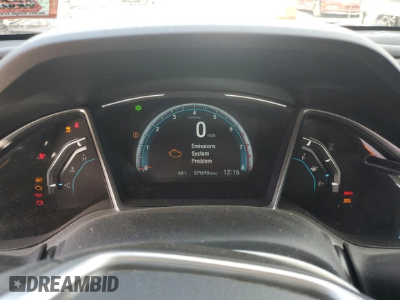 2017 Honda Civic EX-T with VIN 19XFC1E36HE019696, listed as a Copart auction lot 78123564 with 79,698 mi miles and Salvage Title. Bid and sale history available at DreamBid. Image 9.