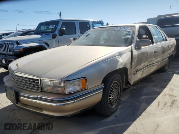 1995 Cadillac DeVille z VIN 1G6KD52B6SU274827, wystawiony jako Copart lot #41902125 z przebiegiem Nie podano mil oraz Szkoda całkowita • Salvage title. Historia ofert i sprzedaży dostępna na DreamBid. Obrazek 1.