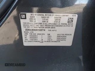 2017 Chevrolet Equinox LS with VIN 2GNALBEK8H1538714, listed as a IAAI auction lot 41841693 with 139,808 mi miles. Bid and sale history available at carsss.com. Image 9.