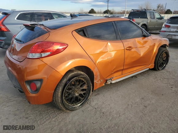 2016 Hyundai Veloster Turbo with VIN KMHTC6AE2GU285512, listed as a Copart auction lot 48578075 with 0 mi miles and Non Repairable. Bid and sale history available at carsss.com. Image 3.