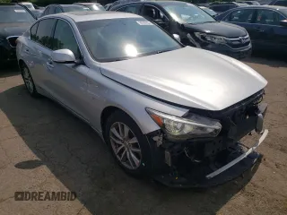2015 Infiniti Q50 Premium with VIN JN1BV7AR2FM395710, listed as a Copart auction lot 60505055 with 108,333 mi miles and Salvage title. Bid and sale history available at DreamBid. Image 4.