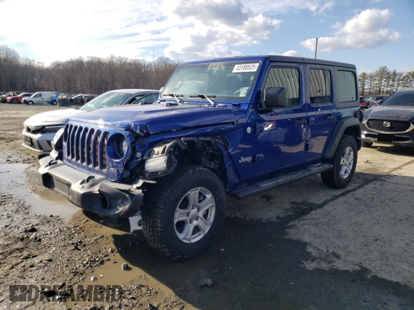 2019 Jeep Wrangler Unlimited Sport S with VIN 1C4HJXDG6KW582301, listed as a Copart auction lot 43180525 with 64,477 mi miles and Salvage title. Bid and sale history available at DreamBid. Image 1.