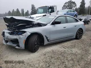 2024 BMW i4 M50 with VIN WBY33AW08RFR92494, listed as a Copart auction lot 64112974 with 3,485 mi miles and Salvage Title. Bid and sale history available at carsss.com. Image 1.