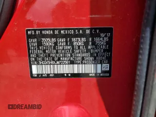 2018 Honda Fit EX с VIN 3HGGK5H8XJM722561, выставлен на аукционе Copart как лот 62837425 с пробегом Не указан миль и Списание • Salvage title. История ставок и продаж доступна на DreamBid. Изображение 12.