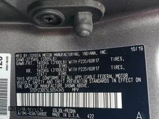 2020 Toyota Sienna XLE Auto Access Seat with VIN 5TDYZ3DC5LS054345, listed as a Copart auction lot 44505715 with 261,275 mi miles and Salvage Title. Bid and sale history available at carsss.com. Image 16.