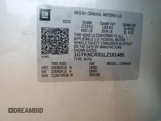 2020 Cadillac XT5 Premium Luxury FWD z VIN 1GYKNCRS1LZ191485, wystawiony jako Copart lot #54657525 z przebiegiem Nie podano mil oraz Szkoda całkowita • Salvage title. Historia ofert i sprzedaży dostępna na DreamBid. Obrazek 13.