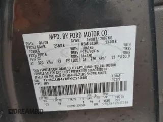 2009 Ford Escape Limited with VIN 1FMCU94769KC21080, listed as a Copart auction lot 65809795 with 171,483 mi miles and Salvage title. Bid and sale history available at DreamBid. Image 12.