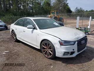 2016 Audi A4 Premium with VIN WAUAFAFL6GN015929, listed as a IAAI auction lot 41889476 with 165,184 mi miles. Bid and sale history available at carsss.com. Image 1.