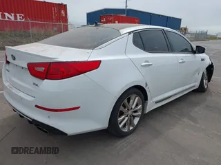 2015 Kia Optima SX Turbo with VIN 5XXGR4A69FG361006, listed as a IAAI auction lot 41870382 with 150,084 mi miles. Bid and sale history available at carsss.com. Image 4.