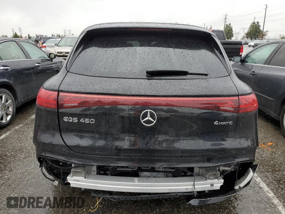2023 Mercedes-Benz EQS with VIN 4JGDM2EB7PA024100, listed as a Copart auction lot 43648184 with 11,833 mi miles and Salvage Title. Bid and sale history available at carsss.com. Image 6.
