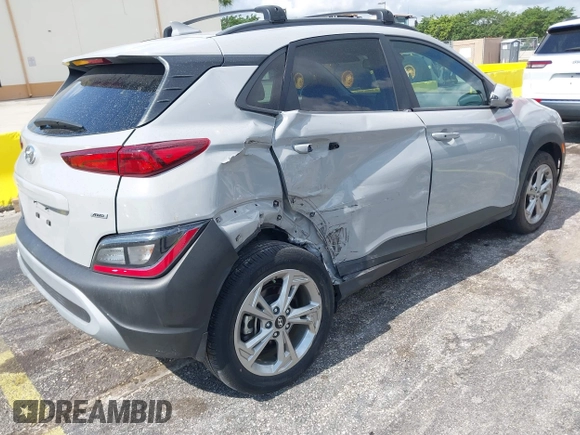 2023 Hyundai Kona SEL with VIN KM8K6CAB3PU062015, listed as a IAAI auction lot 42187191 with 35,599 mi miles. Bid and sale history available at carsss.com. Image 4.