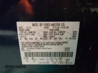 2012 Ford Explorer XLT z VIN 1FMHK7D98CGA77611, wystawiony jako Copart lot #87295644 z przebiegiem Nie podano mil oraz Szkoda całkowita • Salvage title. Historia ofert i sprzedaży dostępna na DreamBid. Obrazek 14.