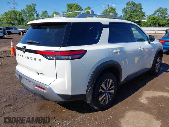 2023 Nissan Pathfinder SL with VIN 5N1DR3CCXPC273840, listed as a IAAI auction lot 42337002 with 34,963 mi miles and . Bid and sale history available at DreamBid. Image 4.