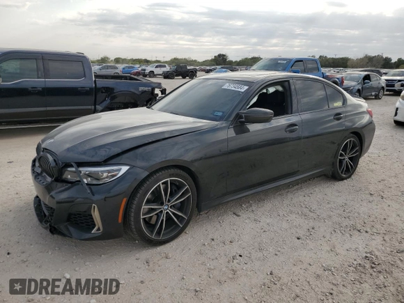 2020 BMW 3 Series M340i with VIN 3MW5U7J08L8B27832, listed as a Copart auction lot 76734584 with 0 mi miles and Salvage Title. Bid and sale history available at carsss.com. Image 1.