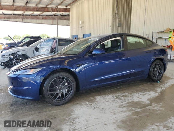 2025 Tesla Model 3 Long Range with VIN 5YJ3E1EBXSF941345, listed as a Copart auction lot 60229865 with 1,711 mi miles and Salvage title. Bid and sale history available at DreamBid. Image 1.