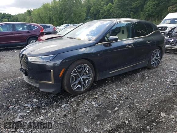 2023 BMW iX xDrive50 with VIN WB523CF05PCL62449, listed as a Copart auction lot 57069783 with 0 mi miles. Bid and sale history available at carsss.com. Image 1.