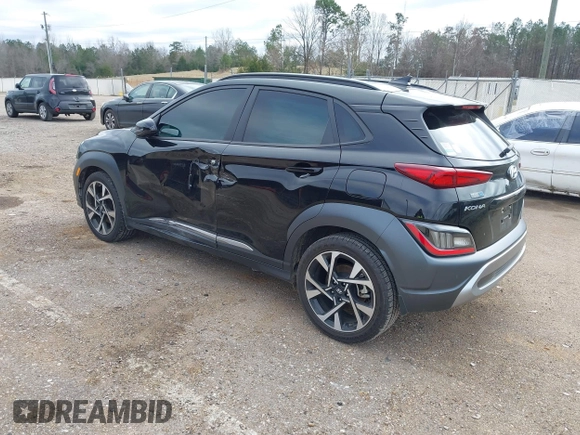 2023 Hyundai Kona Limited with VIN KM8K53A30PU944688, listed as a IAAI auction lot 41189184 with 31,866 mi miles. Bid and sale history available at carsss.com. Image 3.