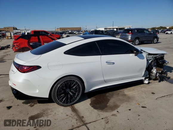 2024 Mercedes-Benz CLE 53 AMG z VIN W1KMJ6CB5RF030089, wystawiony jako Copart lot #83691554 z przebiegiem 5001 mil mil oraz Szkody całkowita. Historia ofert i sprzedaży dostępna na DreamBid. Obrazek 3.