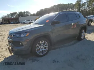 2024 Jeep Compass Latitude Lux with VIN 3C4NJDFN8RT599968, listed as a Copart auction lot 47400875 with 13,593 mi miles and Salvage title. Bid and sale history available at DreamBid. Image 1.