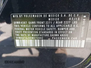 2013 Volkswagen Jetta GLI Autobahn with VIN 3VW4A7AJ9DM272092, listed as a IAAI auction lot 42587586 with 150,928 mi miles and . Bid and sale history available at DreamBid. Image 9.
